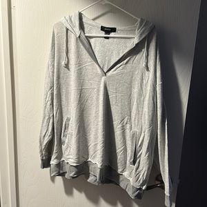 Grey V neck hoodie